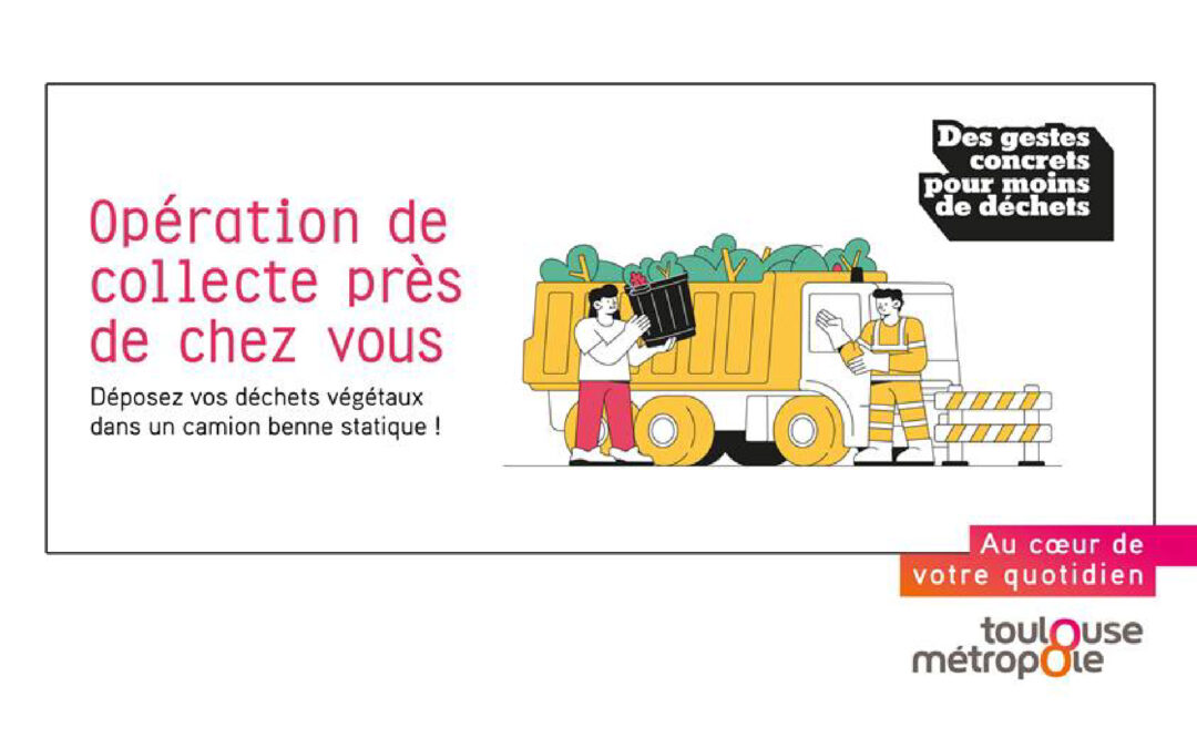 Déposez vos déchets végétaux dans un camion benne