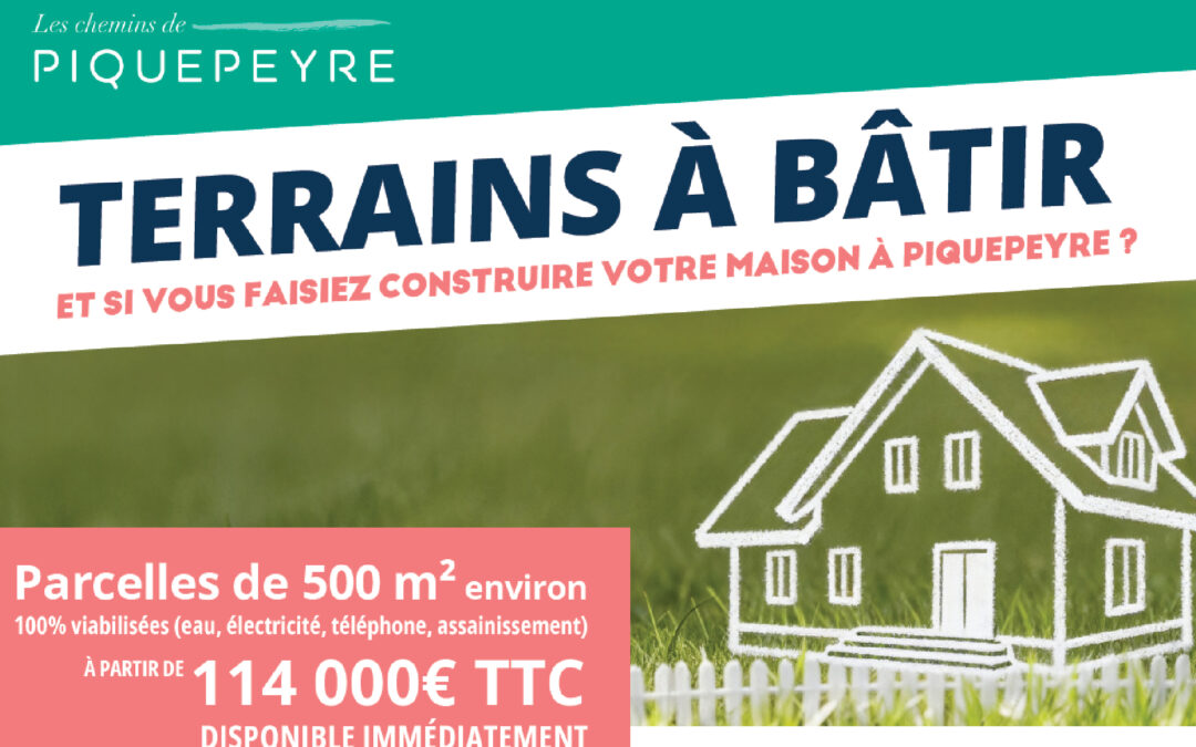 Quartier les chemins de Piquepeyre : mise en vente de terrains à bâtir